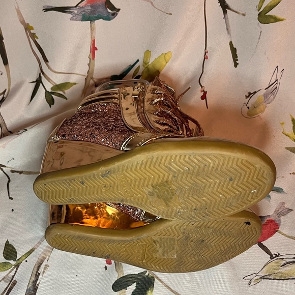 Rose gold glitter high-heel sneaker (like new) - Picture 8 of 11